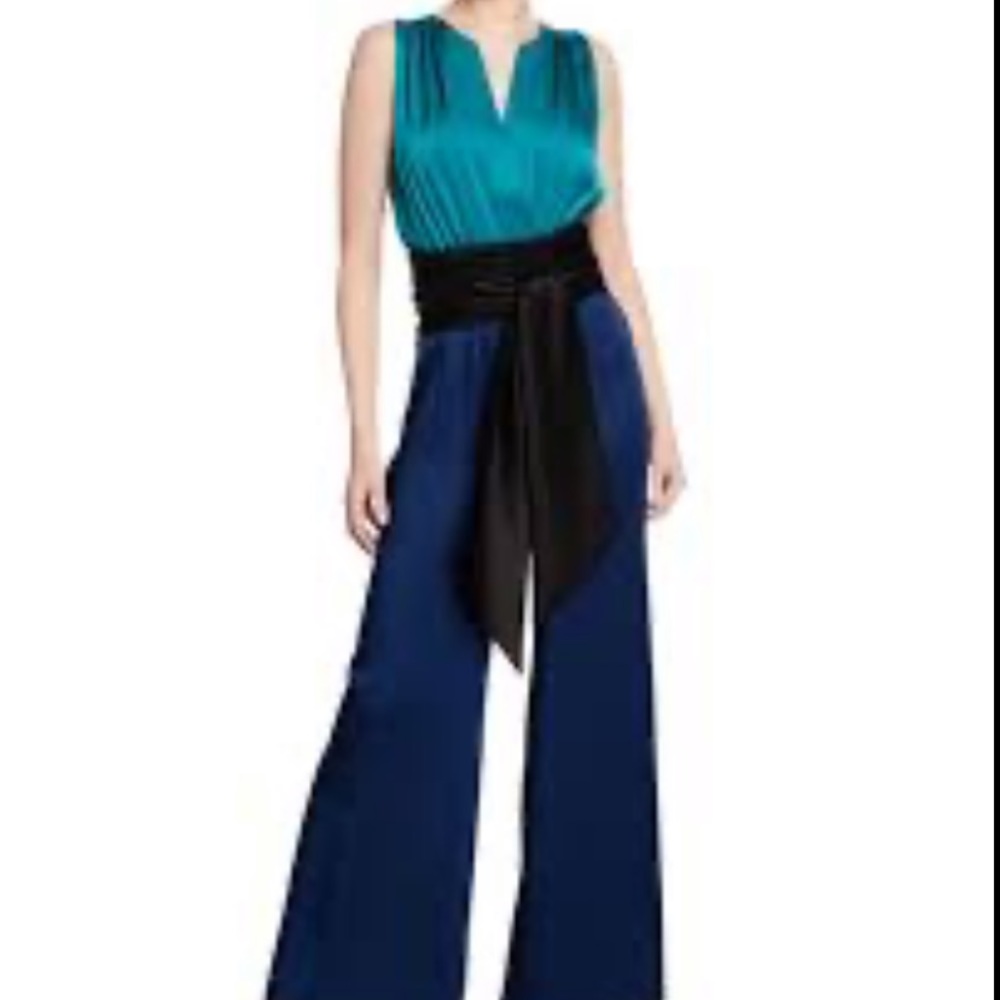 Carolina Ritzler colorblock satin jumpsuit
